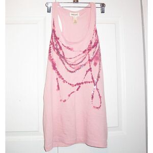 DIESEL Pink Racerback Tank Top Sequined Embellished